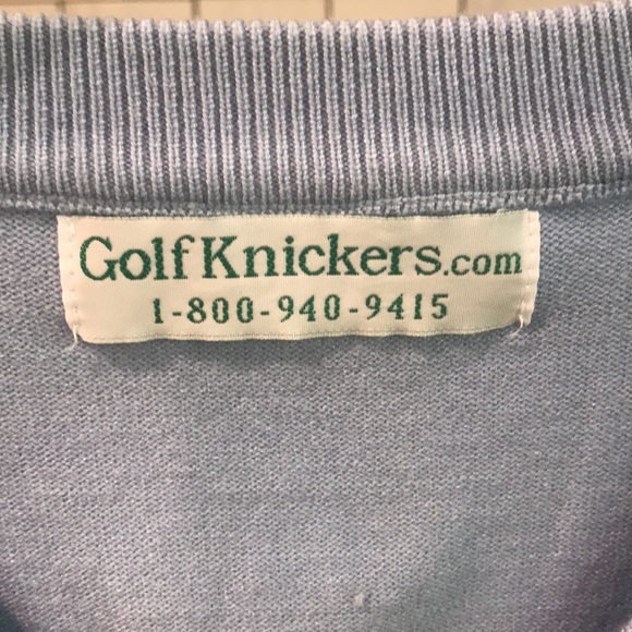 Golf Knickers Sweater Vest Mens Size L Blue Argyle Diamond Knit Tennis Prep - Picture 2 of 7